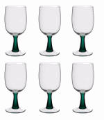 DARTINGTON CRYSTAL AURA 6 FOREST TALL GOBLETS